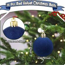 30 piezas de bolas de terciopelo navideñas de 5, adornos colgantes navideños, bolas de terciopelo hechas a mano, decoraciones para árboles de Navidad, para bodas, aniversarios, fiestas, rojo - azul - Ver 2