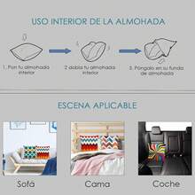 HomeChi Fundas de Almohada, Juego de 4 Fundas de Almohada con Patrón Decorativo Geométrico, Funda de Cojín Funda de Almohada de Lino de Algodón Suave para Sofá Sala de Estar Decoración del Hogar - C - Ver 9