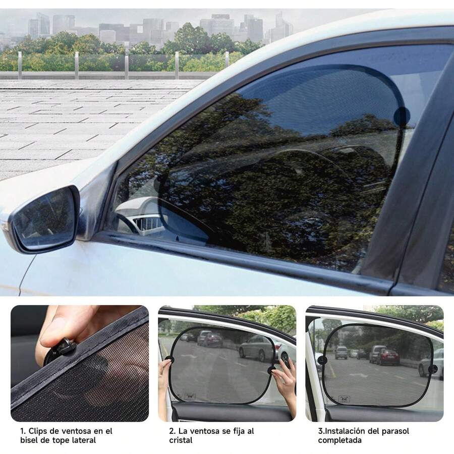 CHENGBAO 5 Piezas Negro Parasol para Auto Ventana,protección de Rayos,Cubre Sol para Auto,el Calor y el deslumbramiento. (Negro) - 1 - Ver 1