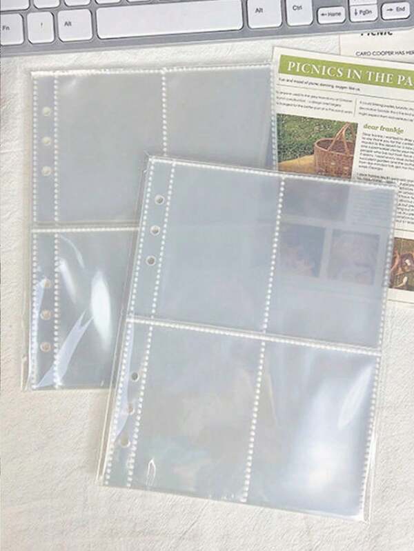 5pcs Transparent Waterproof A5 Document Bags, Refill Pages For Photo Albums, Sticker Collection, Suitable For School & Office