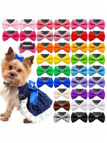 10/20/50pcs Random Color Cute Pet Hair Clips, Cat & Dog Hair Accessories - Multicolor - View 6