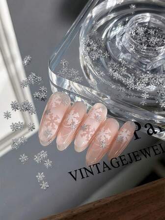 Christmas Shiny Nail Art Decorations - Luxury Glitter Snowflake Nail Stickers