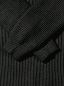 ANDREILEE 男士休闲纹理圆领毛衣，宽松保暖套头衫，适合春、秋、冬三季穿着。 - 黑色 - 查看 9