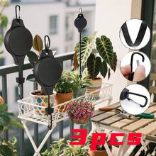 3 piezas Soporte ajustable para macetas de flores con altura regulable, soporte para plantas de interior con regulador de altura, estante colgante para balcón y plantas elevadas, herramienta de riego para un cuidado sencillo de plantas elevadas