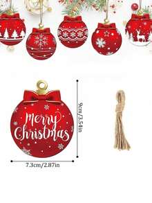 12pcs-Christmas Tree Hanging Decorations, Double Sided Lawn Decorations With Rope Outdoor Patio Hanging Ornaments (Non-Spherical) For Christmas Tree Home Porch Decorations (Warm Style)