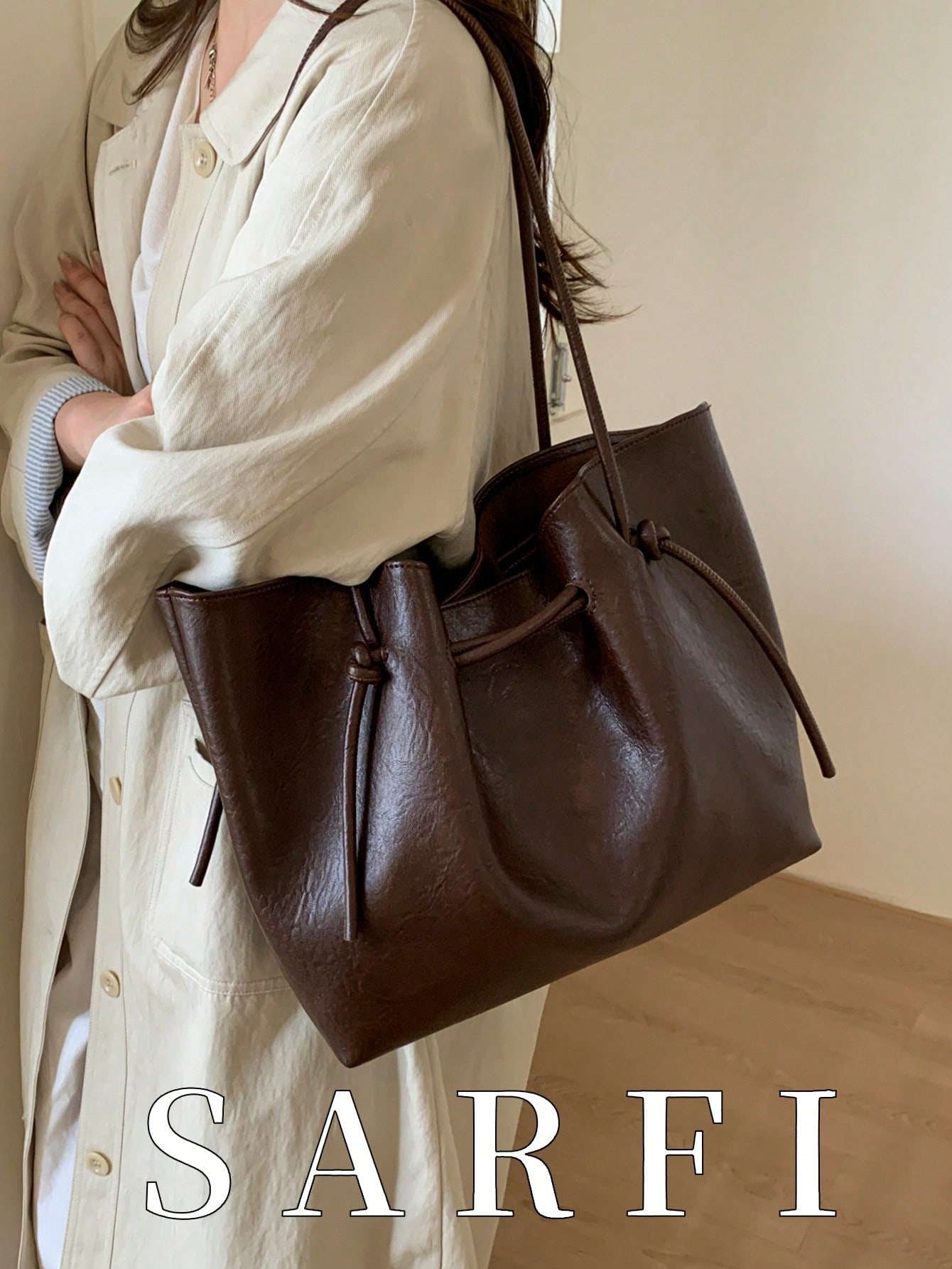 Coffee brown tote bag