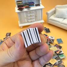 5/10/20件混合微缩仿真固定迷你英文书，1：12娃娃屋配件，DIY家具模型，装饰品，新年礼物，情人节礼物，复活节礼物，微型食物玩具逼真的英文小书，迷你书架DIY模型 - 顏色隨機 - 查看 5