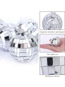 1pc Large Disco Ball Hanging Decoration, Mirrored Disco Lighting Ball For DJ, Club, Stage, Bar, Party, Wedding, Holiday - Stylish And Fun Silver Disco Sphere Decoration - 銀色 - 查看 9