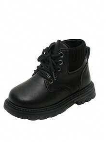 Winter Bestselling Children's Ankle Boots, Boys' And Girls' Black Boots, Toddler School Shoes, Suitable For Holidays, Parties, Shopping And Vacation - Black - View 7