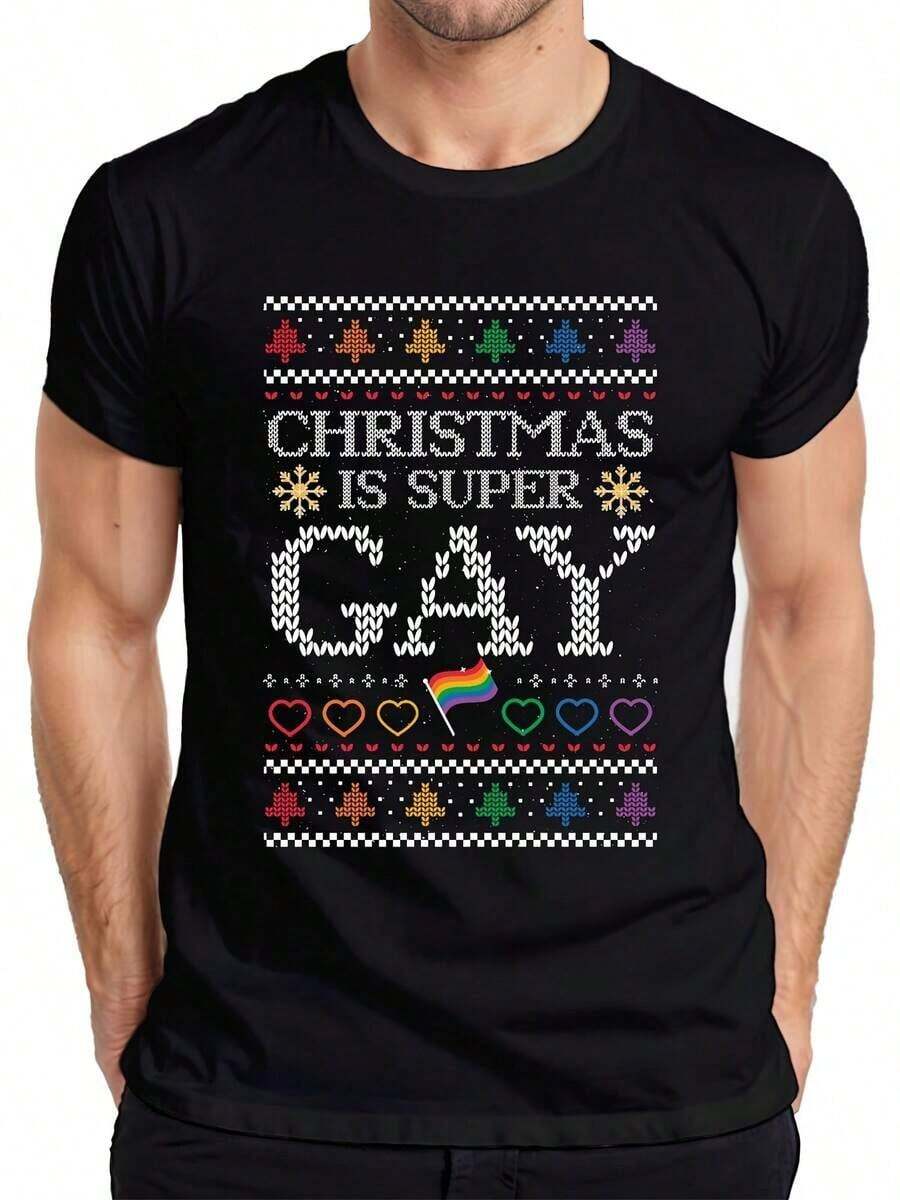 Christmas Tree String Lights - Christmas Gift T-Shirt For Men - 黑4 - 查看 1