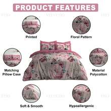 VELVETIO Goldie Printed Duvet Set Reversible Bedding Soft And Smooth Quilt Cover With Matching Pillowcase - Multicolor - View 4