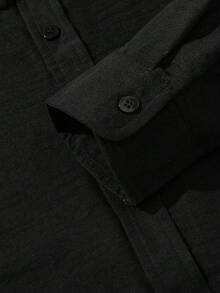 قميص كاجوال رجالي عتيق من الكتان، خريفي