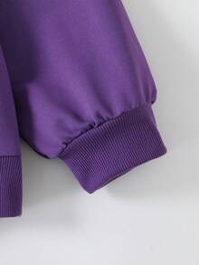 青少年男童休闲简约狼头印花长袖连帽宽松卫衣，厚度适中，适合秋冬季节穿着，日常穿着、聚会、上学、参加音乐节、度假、通勤皆宜。可作为礼物送给家人、男友、女友、朋友，也是女孩冬季必备单品。 - 紫色 - 查看 8