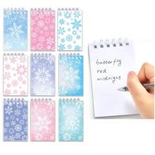 12 件雪花螺旋笔记本、学生笔记本、单词笔记本、螺旋笔记本、材料笔记本、便签本、学校用品、学生奖品、派对便签本、返校用品、圣诞便签本 - 彩色 - 查看 12