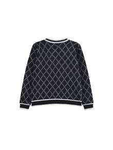 假日时尚奢华风格金色纽扣针织开衫高端夹克，秋季上衣 - 黑色 - 查看 6