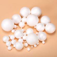 50/30/20/10/4/1pcs Polystyrene Foam Balls, White PS Styrofoam Round Balls, Multi-Size Suitable For Wedding Decor, Birthday Decor, Home Decor, School Decoration, Christmas Party Decor, Paintable DIY Craft Decoration Balls - White - View 4