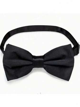 1pc Elegant Black Bow Tie - Formal Tuxedo Style - Adjustable, One Size - Suitable For Suits, Uniforms And Special Occasions, Christmas