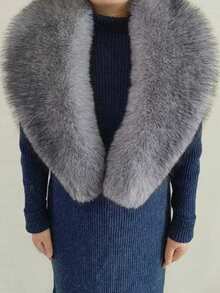 1. Faux Fur Collar & Cuff Set, Warm Faux Fur Scarf, Fluffy Oversized Furry Shawl Wrap For Women In Winter, Suitable For Dresses, Christmas Decoration - Multicolor - View 74