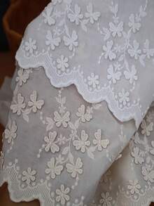 1 Piece 3D Butterfly Embroidered Lace Trim, DIY Clothing, Dress Hem, Collar Sewing Patchwork Decorative Accessory