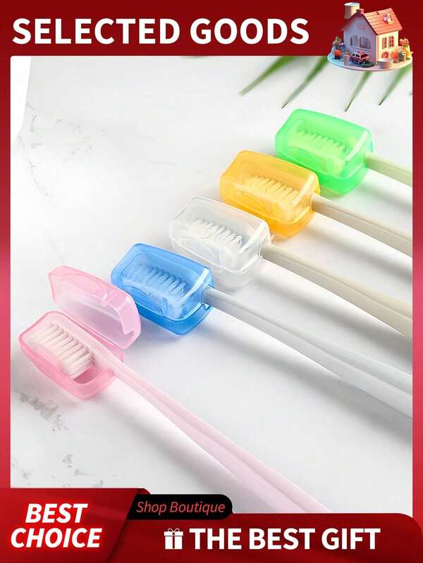 غطاء واقي لرأس فرشاة الأسنان، علبة فرشاة الأسنان المحمولة - غطاء واقي لرأس فرشاة الأسنان للسفر، حامل فرشاة الأسنان المدمج، علبة سفر شفافة لفرشاة الأسنان ديكور الحمام ديكور الخريف عودة إلى المدرسة