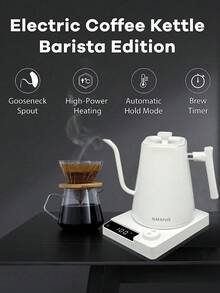 Smang 1 szt. czajnik elektryczny do użytku domowego z gęsią szyjką, z regulacją temperatury i izolacją, czajnik elektryczny o dużej mocy 1200 W, pojemność 1000 ml, obudowa ze stali nierdzewnej