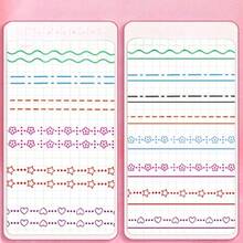 1/3/6pcs Wave Flower Outline Pens, 6 Colors, Student DIY Line Drawing Roller Pens, Creative Quick-Drying Curve Pens, Random Color & Pattern