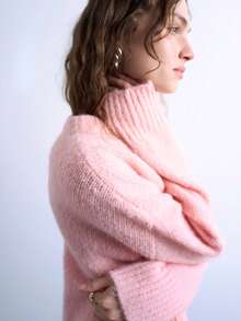 1pc Solid Color Knitted Ribbed Crew Neck Sweater, Suitable For Home, Daily Wear, Office, Autumn