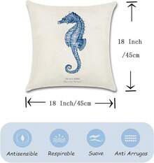 Juego de 4 Cojines Decorativos Sala, Fundas para Cojines de Sala de 45x45cm, Fundas para Cojines con Cierre de Cremallera Oculto, Algodón de Lino, para Cama () - Azul - Ver 8
