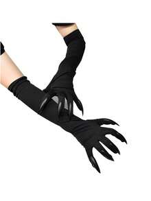 1 chiếc găng tay móng vuốt Halloween, phụ kiện trang phục móng vuốt đen, găng tay móng vuốt dài kinh dị, phụ kiện cosplay Halloween, găng tay móng vuốt mùa hè - Móng tay dài - Xem 4