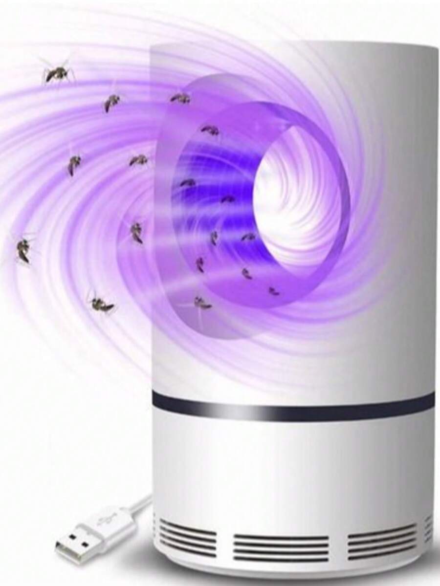 Lampara Mata Mosquitos Electrica con Luz Ultravioleta y Conexión USB para Control de Insectos en Hogar - Blanco - Ver 1