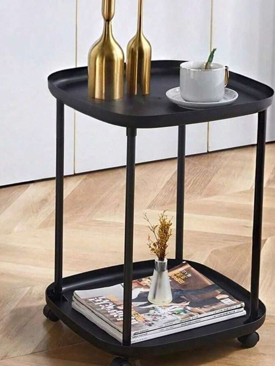 1pc Modern Minimalist Creative Coffee Table, 2-Tier/3-Tier Storage Nightstand, Suitable For Living Room, Bedside, Bedroom And Office, Milk & Oil Style Coffee Table, Easy Assembly