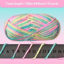 4 件套渐变色亚克力纱线套装，分段染色，适用于编织包袋、围巾、披肩、服装和其他工艺品、DIY 钱包制作 - 彩色 - 查看 9