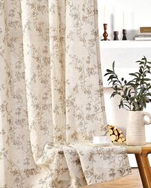 2 Pcs Beautiful Floral Design Sheer Curtains, Softness Cozy Privacy Curtains, Great Quality Elegant Vintage Gorgeous Curtains, Pretty Colors And Well Made Lightweight Curtains - 茶色 - 查看 4