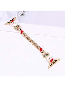 1pc Christmas Watch Band/Case Suitable For Apple Watch SE/8/7/6/5/4 Series 40/41mm And 44/45mm, Unique Hollow-Out Design With PC Hard Shell Material + Colorful Rhinestone Metal Frame - Direct Touch Screen With No Delay, Lightweight And Durable, Metal Band With Adjustable Folding Clasp, Great Gift - Watch Accessories (Not A Set, Watch Case And Band Sold Separately)