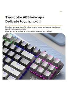 Acer OKW132 Split Mechanical Keyboard, 87-Key Compact Layout, Silicone Keycaps, Full-Key Anti-Ghosting, Splash-Proof Design, Long Battery Life, Smart Switching, Ergonomic And Comfortable Experience, White Powder White - Pink - View 7