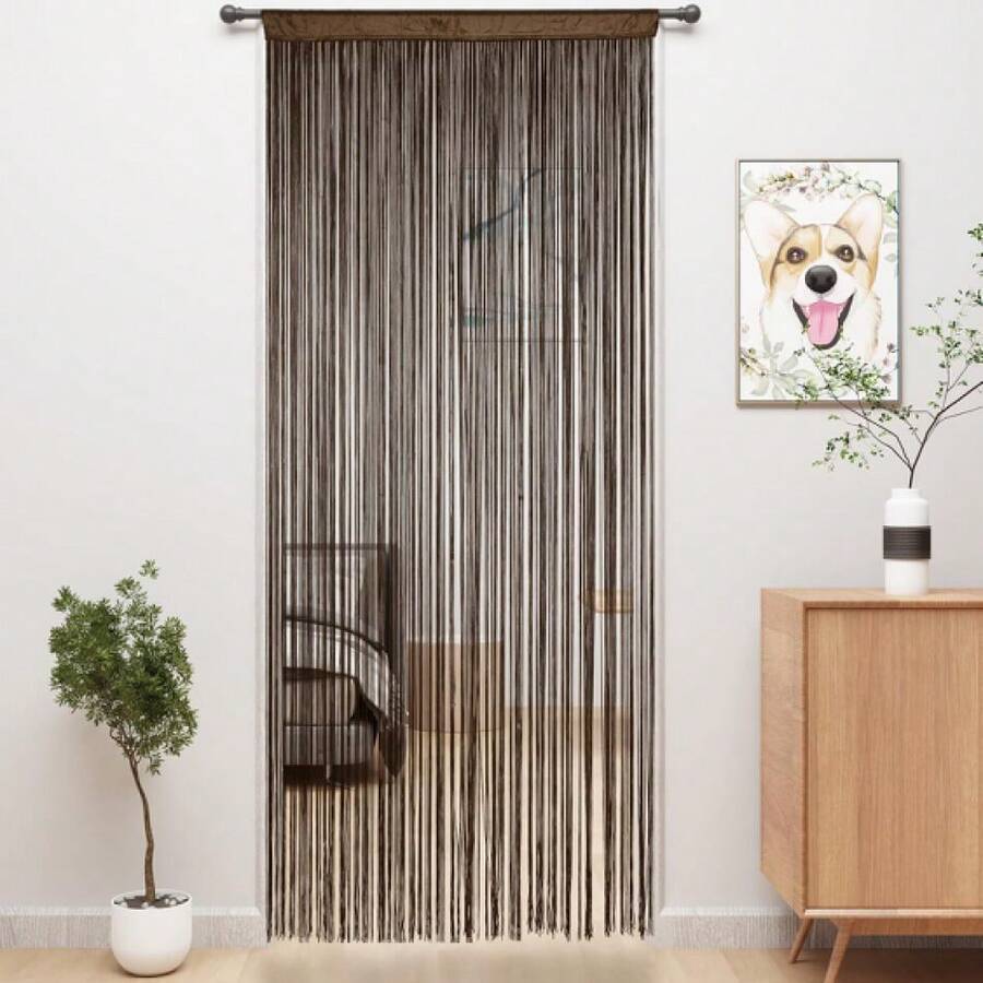 Door String Curtains Fringe Door Curtains For Doorways Window Room Dration Living Room Divider(39"X110", Coffee),21763583 - Cà phê nâu - Xem 1