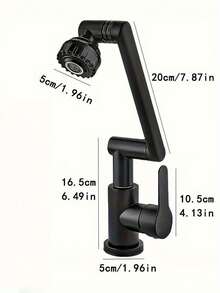 Mechanical Swing Arm Basin Faucet, Plastic Shell, Metal Body, 360° Rotatable; Single Handle Hot And Cold Adjustable, Suitable For Bathroom Basin, Bathtub, And Kitchen With Anti-Splash. Bathroom Hardware Accessory, Compatible With Various Washbasins, Great Gift For Halloween, Christmas, And New Year. - Multicolor - View 5