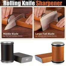 Professional Rolling Knife Sharpener Set, 15°/20° Magnetic Fixed Base, Replaceable Sharpening Stones, Professional Knife Sharpener