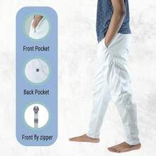 EPSCY Pajama Pants For Men - Relax In Style Lounge Pant – Breathable Sleep Pant With Drawstring And Pocketshalloween - trắng - Xem 3