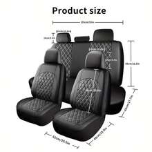 New PU Leather Full Car Seat Cover Set, Front Seats + Rear Bench Seat Covers, Car Seat Protector, Made Of Polyester Fiber, Comfortable, Easy Installation, Washable, Suitable For All Seasons And Most Car Models, Essential Car Accessory, Car Interior, Automotive Supplies