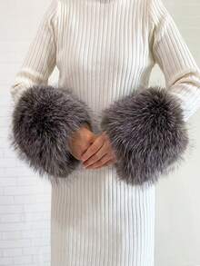 1. Faux Fur Collar & Cuff Set, Warm Faux Fur Scarf, Fluffy Oversized Furry Shawl Wrap For Women In Winter, Suitable For Dresses, Christmas Decoration - Multicolor - View 48