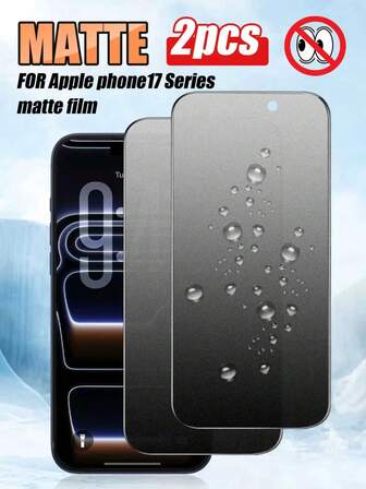 2 件磨砂 + 防窥钢化玻璃屏幕保护膜，带黑边，1：1 全屏覆盖，防指纹，防偷窥，兼容 Apple X/XR/11/12/13/14/15/16/16 Plus/16 Pro/16 Pro Max/16e/17/17 Air/17 Pro/17 Pro Max 系列