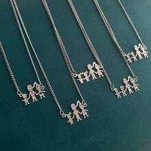 Happy Family Necklace In Stainless Steel - 不銹鋼 - 查看 1