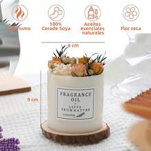 Vela aromáticas decorativa,velas Aromáticas de Flores Secas,veladoras aromaticas con caja de regalo y espaciadores,Cera de Soja 100% Pura,detalles para regalar a mujer,regalo de cumpleaños - Campánula - Ver 6