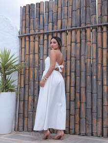 Elegant Long Tailored Dress - 白色 - 查看 4
