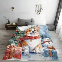 Nowy świąteczny koc flanelowy z nadrukiem cyfrowym dla futrzanego przyjaciela – miękki, ciepły i wielofunkcyjny na sofę, do biura, łóżka, na kemping i w podróż – uniwersalny prezent na każdą porę roku