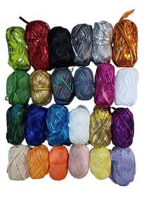 4pcs DIY Faux Leather Fabric Strips, Suitable For Crochet And Knitting - Total Weight 14.1 Oz (Approx. 390g/3.53oz), Length 36 Yards, Ideal For Making Bags, Blankets, Pillows And Rugs - Unique Metallic Colors, Polyester - Multicolor - View 12