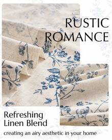 2 Pcs Beautiful Floral Design Sheer Curtains, Softness Cozy Privacy Curtains, Great Quality Elegant Vintage Gorgeous Curtains, Pretty Colors And Well Made Lightweight Curtains - 藍色 - 查看 7