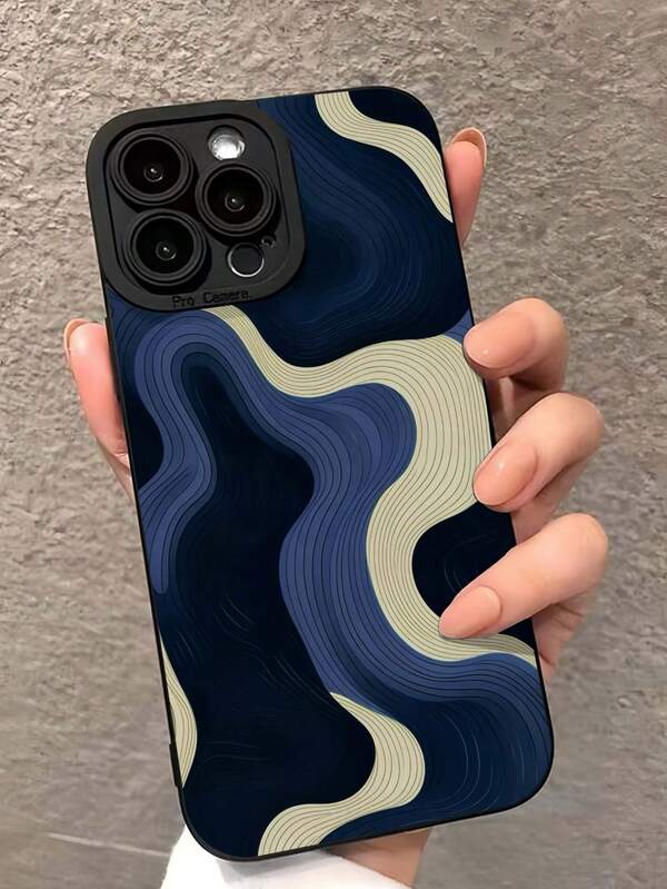 Wave Ripples 1件装全新简约穿孔黑色眼睛设计手机壳，兼容 17 Pro Max/16 Pro Max/Air/14/13/12/11 Pro Max/XS Max/X/XR/8/7/6S/Plus/Mini以及Galaxy A13 5G/S21 FE 5G/A15/A21S/A34/A12/S21/S25，防震手机壳，适合作为生日礼物送给女朋友、男朋友或自己使用。