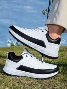 Neue Herren Golfschuhe, bequeme Leder Golf Trainingsschuhe, hochwertige Outdoor Golfschuhe für Herren in Unifarben